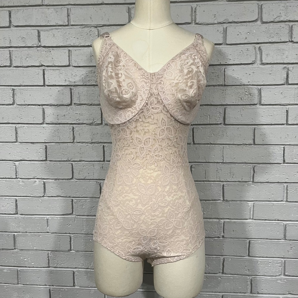 Bali Lace N Smooth Firm Control Body Briefer Nude Shapewear Extended 38DD